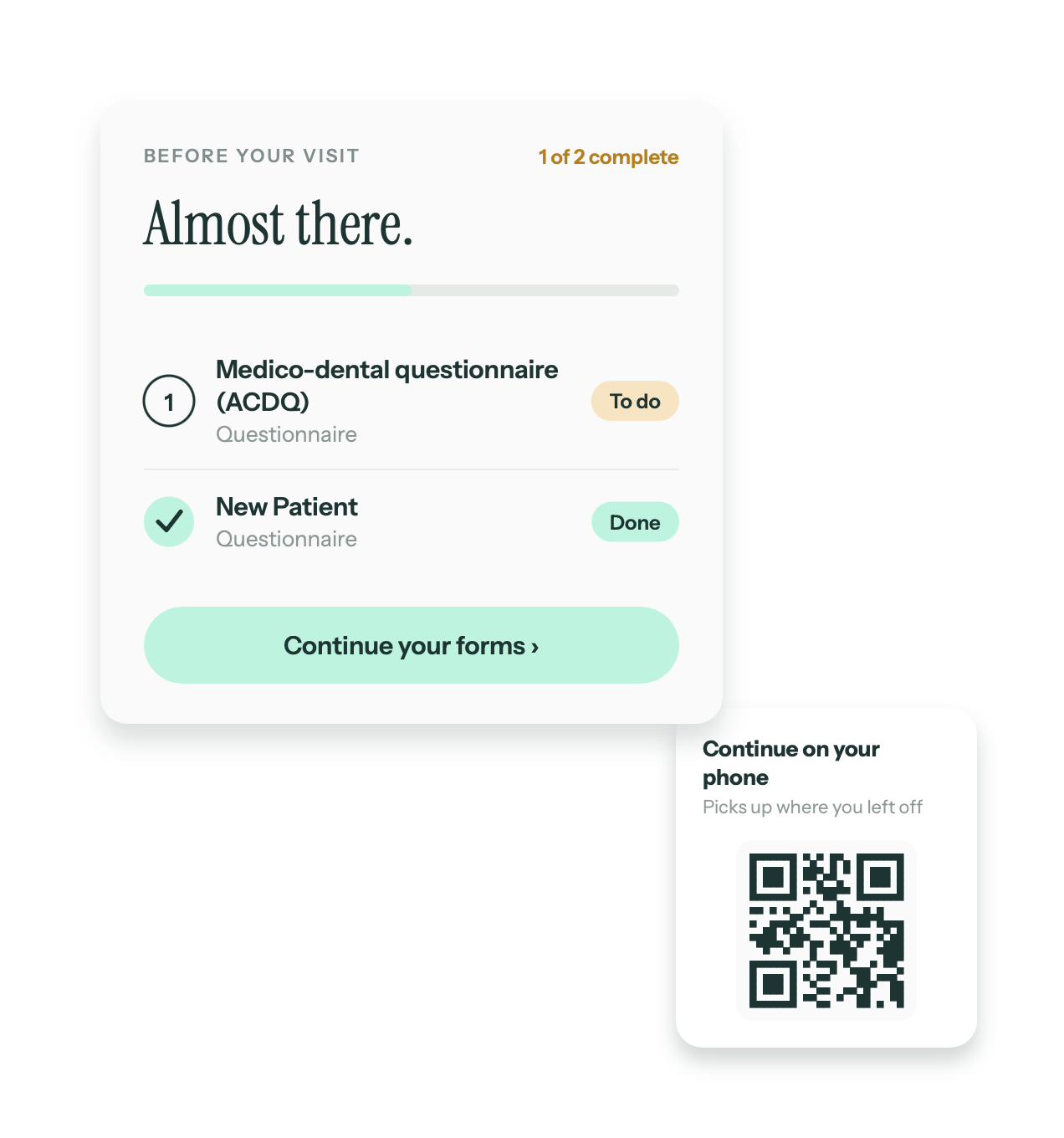 Claio patient form — signed electronically and filed to the patient record