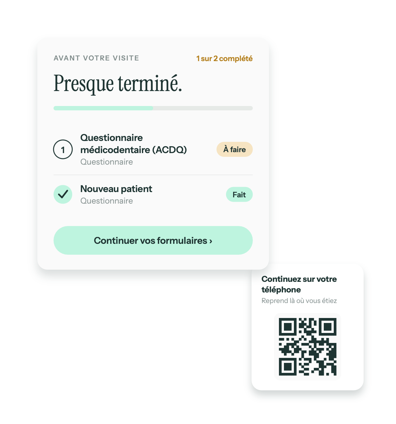 Formulaire patient Claio — signé électroniquement et classé au dossier du patient
