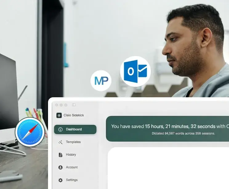 SOAP note generated from voice dictation